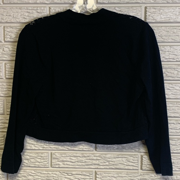 Sold Calvin Klein Womens Cropped Cardigan Sweater Open Front Lace Size Medium - Picture 3 of 6